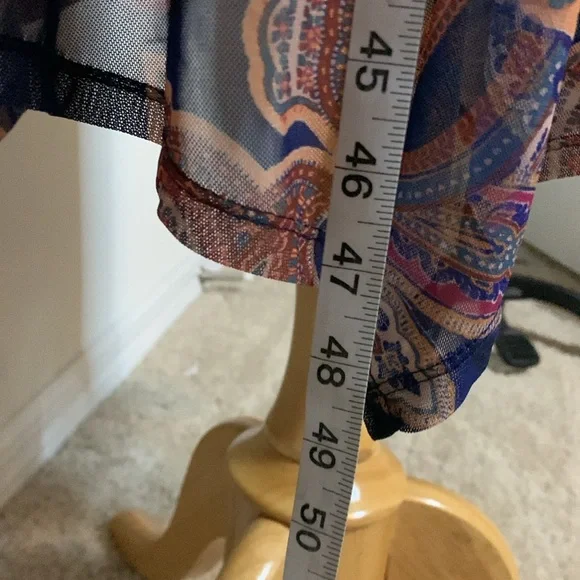 Ronni Nicole Blue & Pink Paisley Dress sleeveless size 6 PTP 18” length 47” NWT - Picture 9 of 14